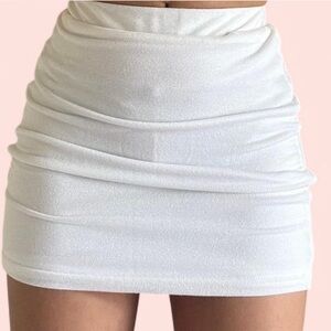 Superdown revolve white mini skirt xxs
